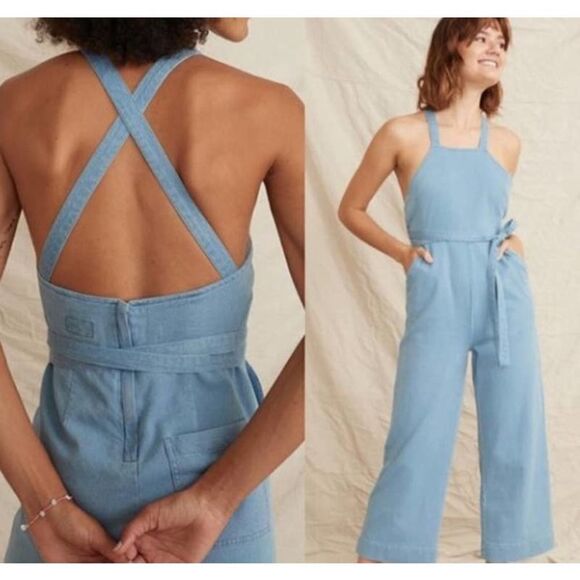 Marine Layer Tess Jumpsuit in Light Indigo Sz. 2 - Picture 2 of 8
